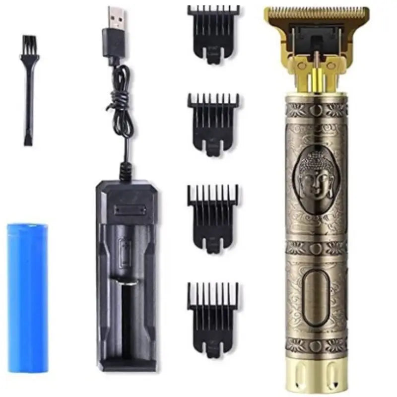 Máquina de corte de cabelo profissional para homens, barbeador portátil sem fio.